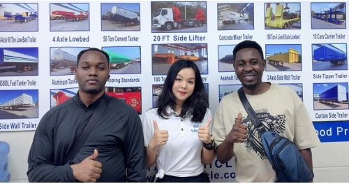 Customers from Cote d'Ivoire Visit Tongya to Buy Folding Gooseneck Trailer
