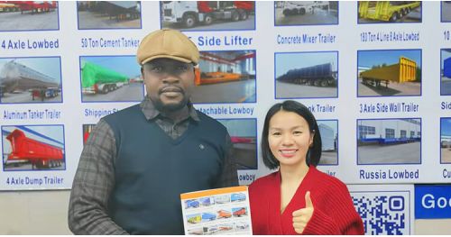 Guam Customers Visited Tongya Vehicle and Purchased a 40 Ft Flatbed Trailer