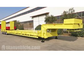 4 Line 8 Axle 150 Ton Heavy Load Low Bed Trailer Testing in Factory