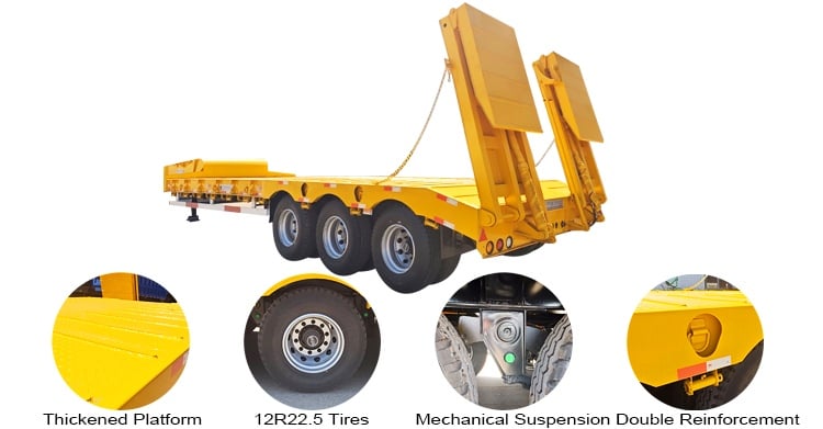 3 Axle Hydraulic Lowbed Trailer for Sale in Zambia