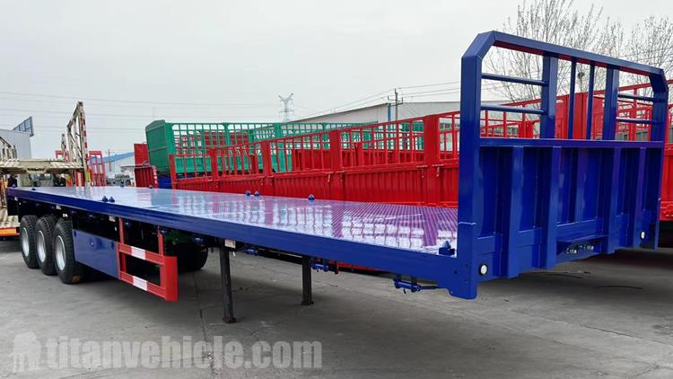 Tri Axle Flatbed Trailer with Front Board for Sale In Zambia