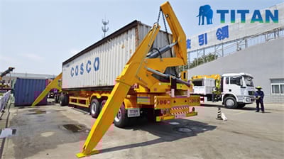 container side loader loading and unloading