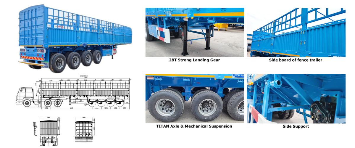 Fence Cargo Trailer for Sale in Tanzania