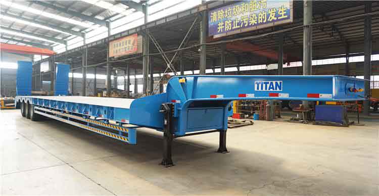 tri axles 80t low bed semi trailer