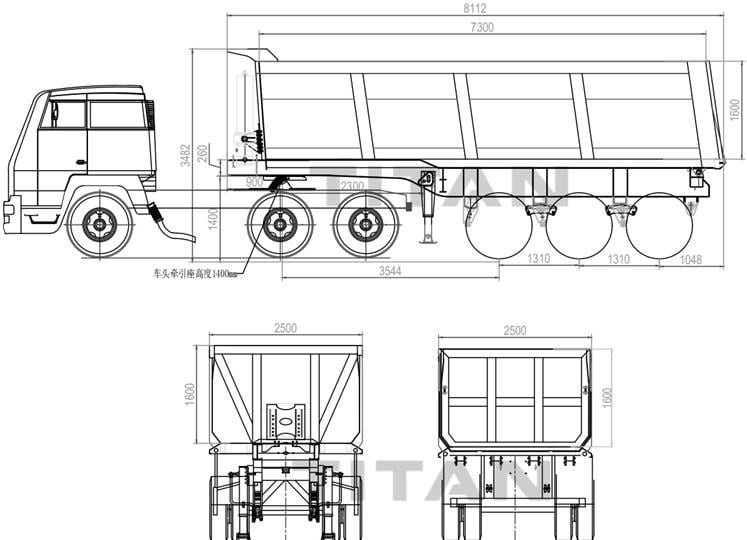 Hydraulic 3 Axle 60 Ton Tipper Trailers Price for Sale Near Me In Nigeria Lagos