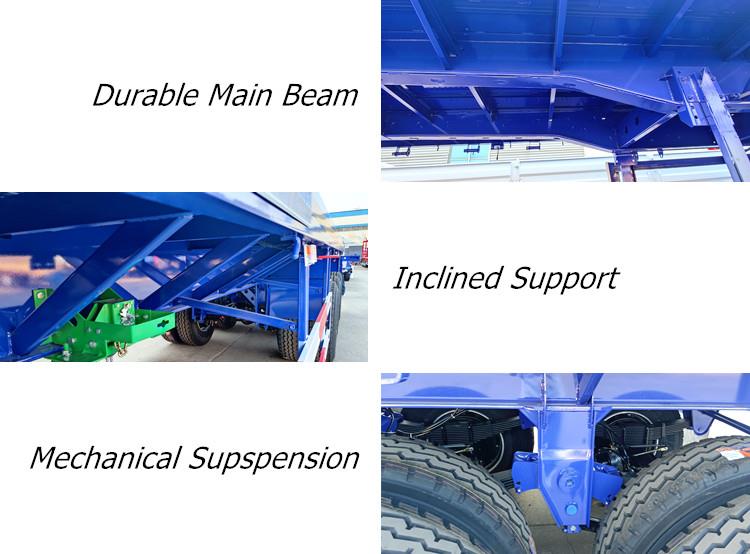 40FT Flatbed Tri Axle Trailer for Sale with Front Board