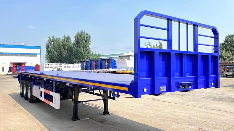 40FT Flatbed Tri Axle Trailer for Sale with Front Board
