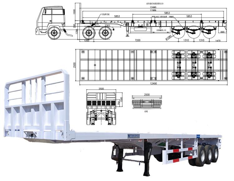 New Semi Flatbed Truck Trailer for Sale in Angola