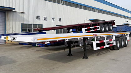 Reboque de plataforma de 3 eixos e 40 pés